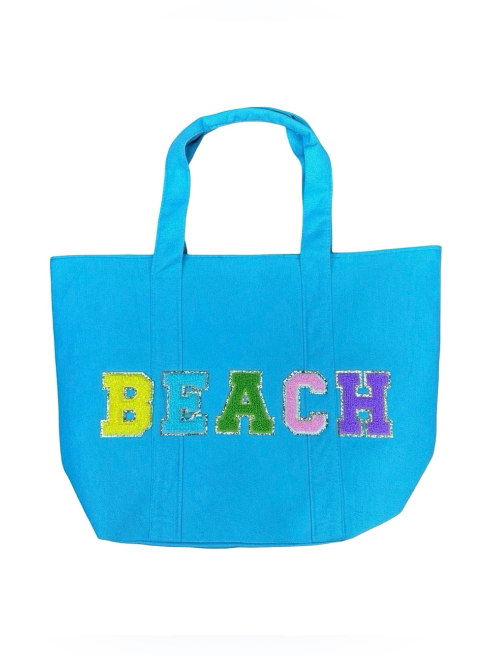 Chenille Letter BEACH Tote - 14” x 14” x 6”